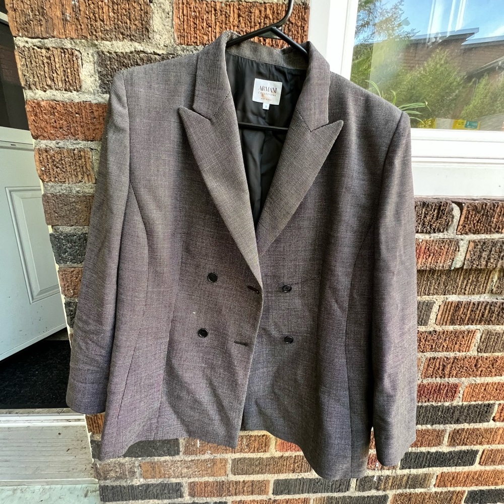 Armani Collezioni Charcoal Double-Breasted Blazer